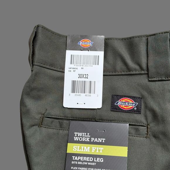 Dickies Flex Twill Slim Fit Dark Green Work Pants 30x32 NWT - Picture 3 of 8
